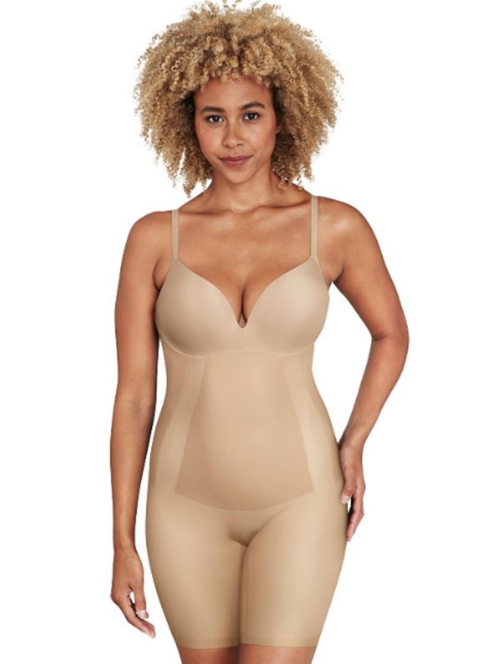 Women S Maidenform All-in-One Body Shaper with Built in Bra XL in Clear